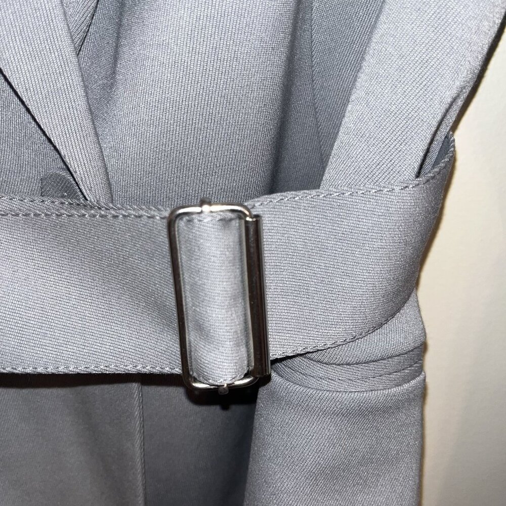 Club Monaco Belted Blazer Size 12 in Weathered Blue Grey Preowned with Tags - Picture 3 of 11